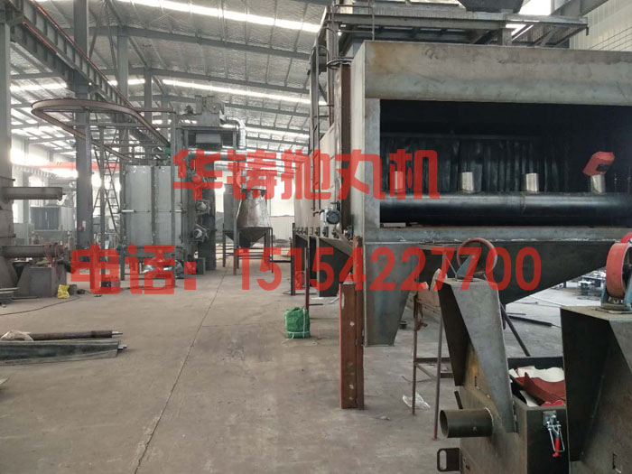 關(guān)注拋丸機(jī)價(jià)格及質(zhì)量，設(shè)備生產(chǎn)現(xiàn)場(chǎng)圖